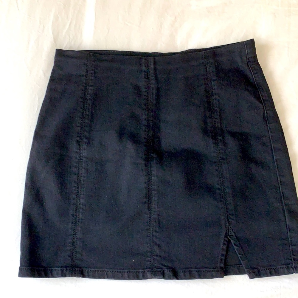 Free people denim mini skirt